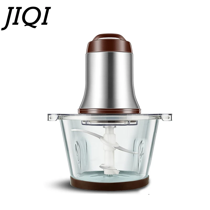 JIQI 2 скорости 2.2л Электрический измельчитель из нержавеющей стали автоматический кухонный измельчитель Мясорубка домашняя Мясорубка кухонный комбайн слайсер