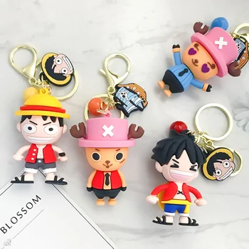 

Cute Japan Anime Doll Keychain One Piece Chopper Toy Cover For Airpods Carbon fiber silicone Backpack pendant Case