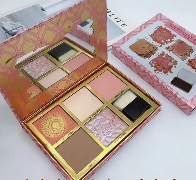 

24pcs Face Cosmetics 5 Color Blush Cheek Palette With Pink or Bronze Squad Cheek Palette With Makeup Brush