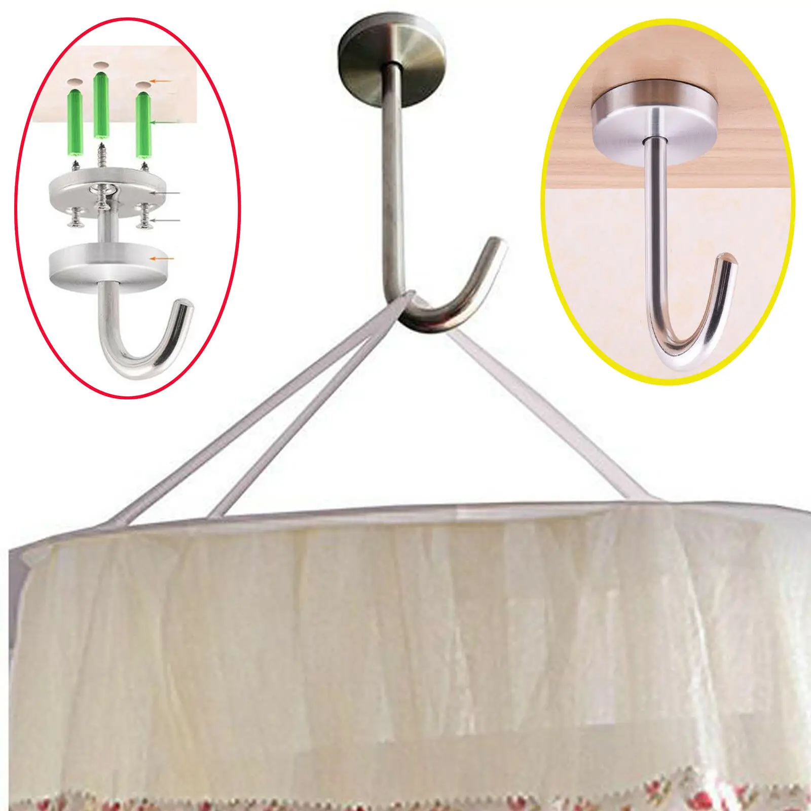 2pcs Bed Canopy Hanger Mosquito Net Hook Play Tent Hook No Mosquito
