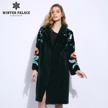 

Petal three-dimensional figure imported mink fur coat long mink coats women Self-cultivation fur coat