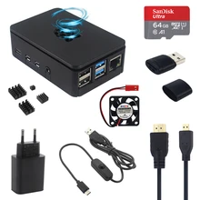 Чехол для Raspberry Pi 4 B ABS Модернизированный пластиковый корпус Поддержка охлаждающего вентилятора дополнительный радиатор адаптер питания видеокабель Чехол для Raspberry Pi 4 B ABS Модернизированный пластиковый корпус Поддержка охлаждающего вентилятора дополнительный радиатор адаптер питания видеокабель