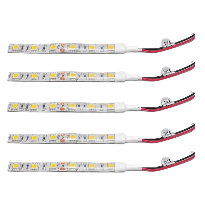

5Pcs 10Cm Waterproof White 5050 Led Strip Lights Dc 12V Caravan Boat Car