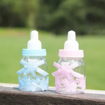 

Weeding Decoration Baby Shower Bottle Blue Pink Baptism Christening Birthday Party Favors Gift Favors Candy Box Bottle 12Pcs