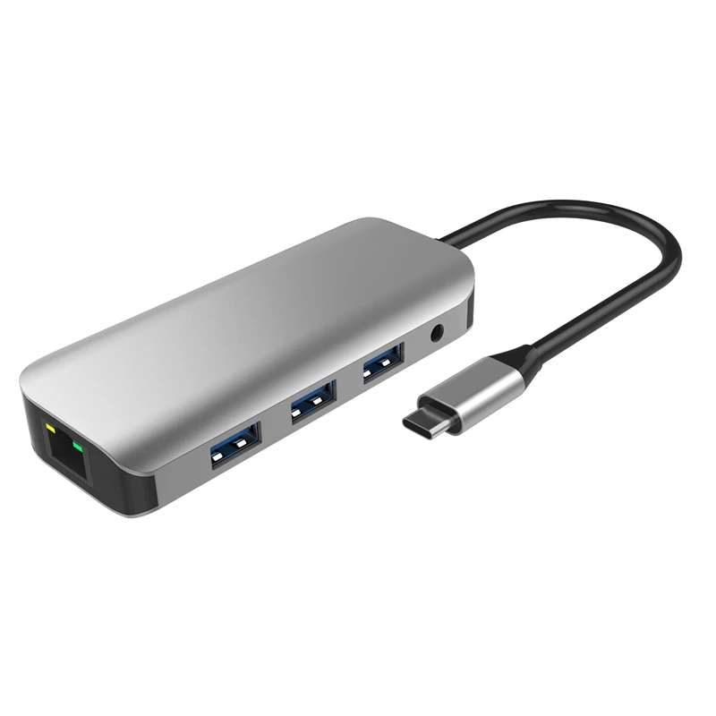 9 в 1 Usb C концентратор док-станция Usb3.0 TF кард-ридер Тип C док-станция usb-хаб для ноутбуков huawei Usb расширитель HDMI VGA RJ45