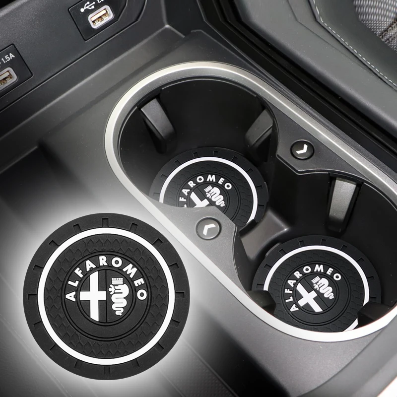 2PCS-Fashion-Car-Coaster-Silicone-Epoxy-Coaster-Car-Decoration-for-Alfa-Romeo-GT-147-156-159