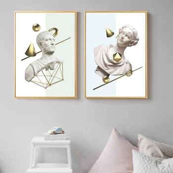 

Ancient Rome And Greece Famoue Person Statue Wall Art Painting On Canvas Posters And Prints Picture Decoration For Living Room