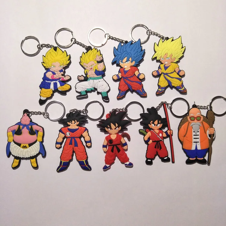Брелок Dragon Ball Super Saiyan, брелок для ключей, кулон с драконом, рекламный подарок, двухсторонняя цепочка для ключей, Сунь Укун
