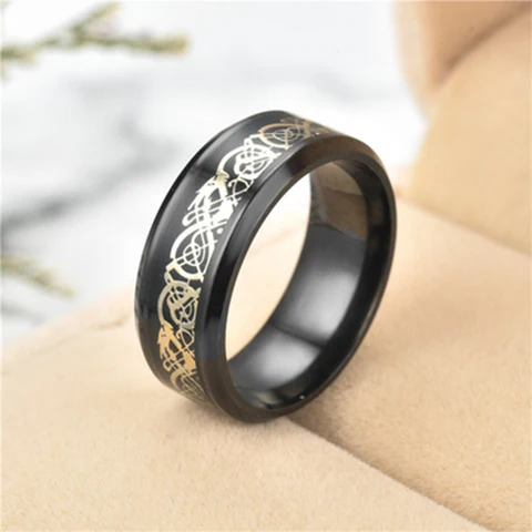Dragon Ring For Men Women Wedding Stainless Steel Jewelry