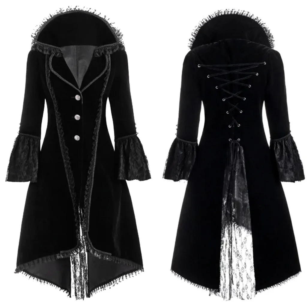 Зимнее женское пальто kurtka zimowa damski, винтажное, с длинным рукавом, на талии, с завязками на спине, с кружевами, пальто, abrigos mujer