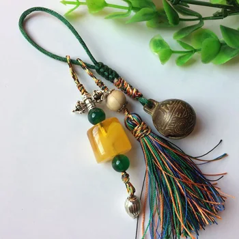 

Tiger Head Bell Handmade Braid Rope Amulet Vajra Key Chain Car Keys Keychain Bag Tassel Charm Hanger Pendant KeyChain Jewelry