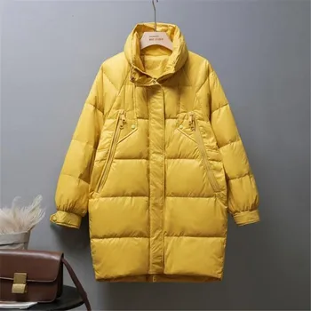 

2020 New Winter Long Jacket Coat White Duck Down Parka Warm Loose Big Size Jacket Women Down Snow Outerwear