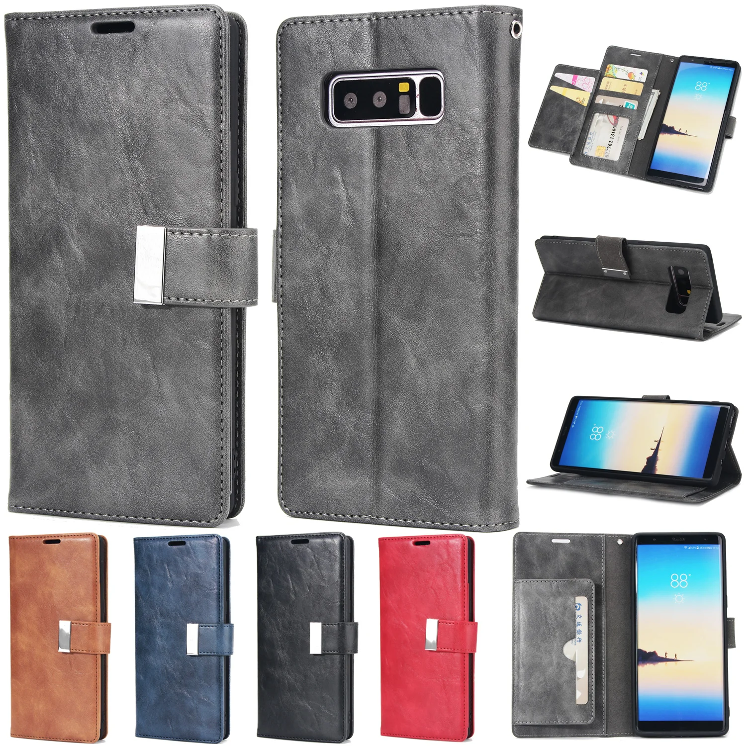 Винтажный кожаный чехол-кошелек для Samsung Note 10 + 9 8 5 S10 Plus S9 S8 S7 S6 чехол-книжка с