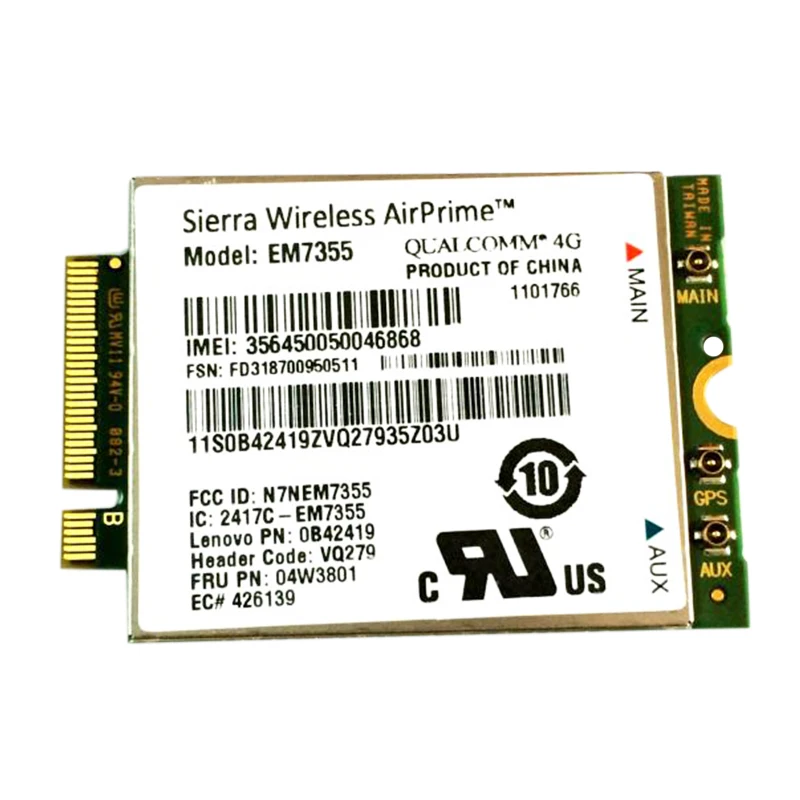 EM7355 LTE/EVDO/HSPA + 42 Мбит/с NGFF карта 4G модуль для lenovo Thinkpad T431S T440 T440S T440P T540P W540 X240 |