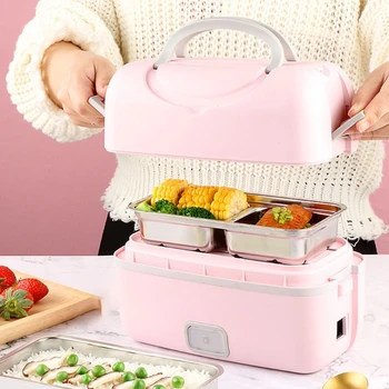 

Multifunction Electric Lunch Box Double Layer Rice Cooker Stainless Steel Food Heater Warmer Container Portable Cooking Tools