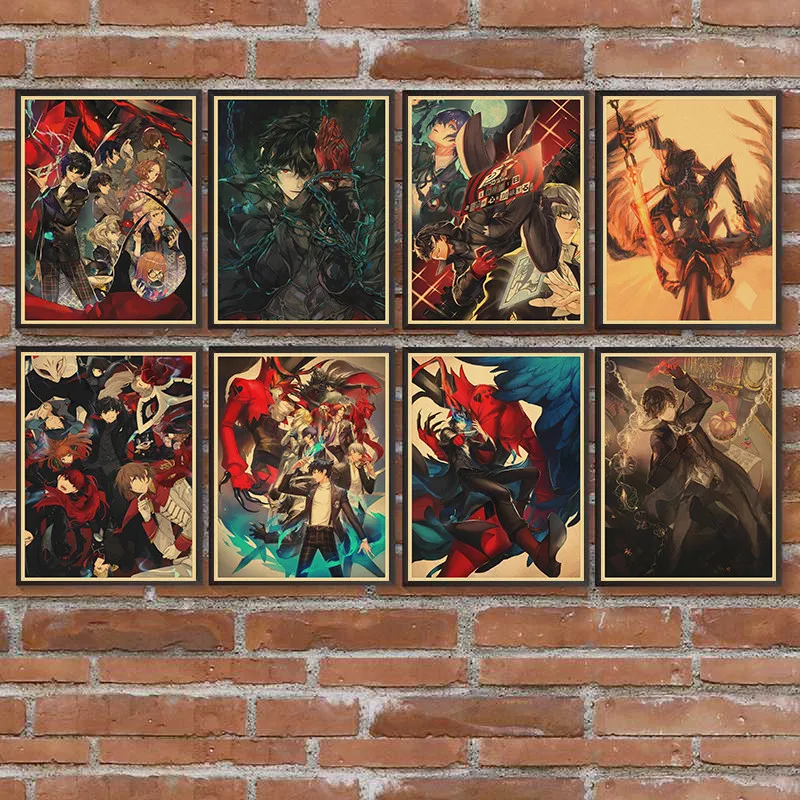 Японское аниме Persona 5 крафт-бумага в стиле ретро художественные Плакаты для
