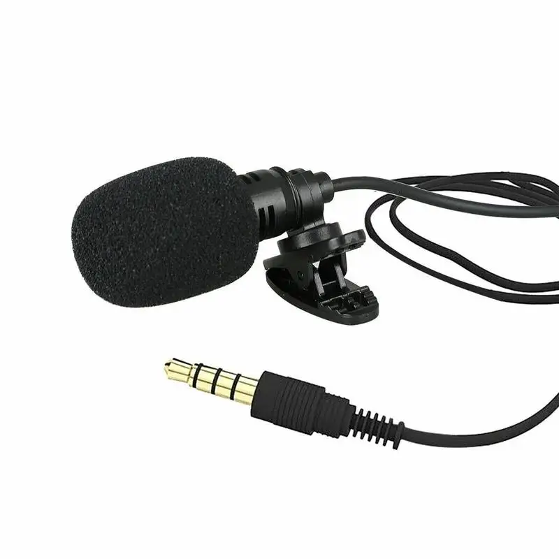 Micrófono con cuello de enganche de 3,5mm para teléfono móvil, soporte de 1,5 m, micrófono de solapa de Audio Vocal, micro audio de estudio