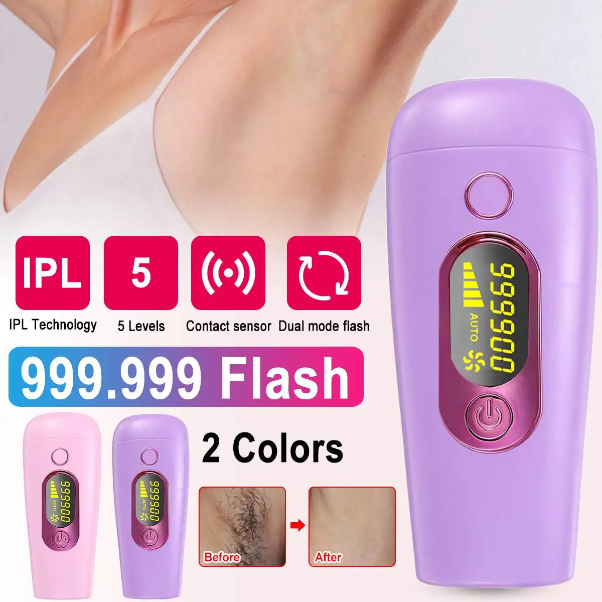 

999999 flash 36W Professional IPL Epilator Laser Hair Removal Photoepilator Machine depilation 5 Light Energy Levels Device