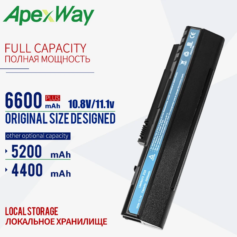 ApexWay 11,1 V ноутбук Батарея для acer один UM08A72 UM08A73 UM08A74 UM08B31 UM08B52 UM08B71 UM08B72 UM08B73 UM08B74 LC. BTP00.043