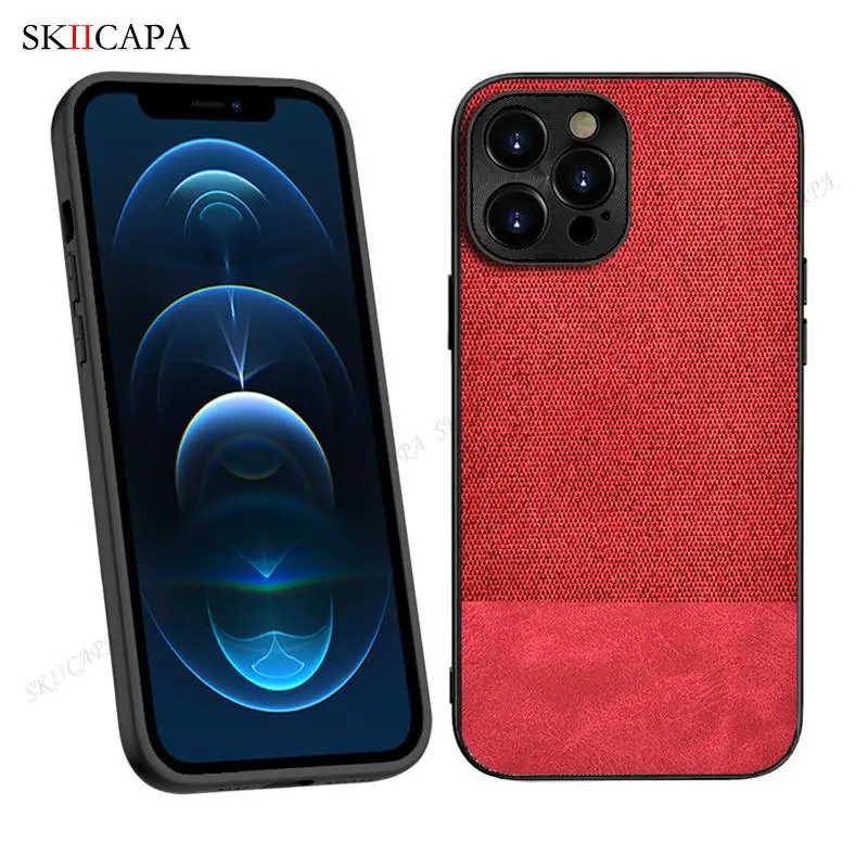 iphone 13 pro max cover For iPhone 13 Pro Max Cloth Pattern Soft Silicone Phone Case For Apple 13 12 Mini 11 XR XS Max 8 Plus SE 2020 Hard Fabric Cover apple 13 pro max case