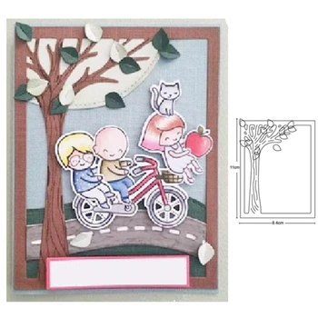 

Tree Edge Cut Dies Rectangle Background Metal Cutting Die Stencil For Card Making Decor Embossing Paper Cards Stamp DIY 2020 New