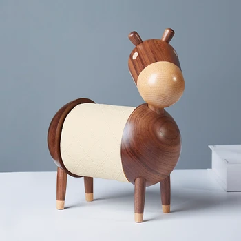 

Creative Home Gifts Solid Wood Donkey Desktop Decorations Living Room Household Tissue Box Kitchen Towel Rack Ornaments