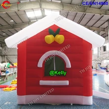 На заказ маленький надувной домик Санты для детей, дизайн надувной Рождественский домик Санта грот палатки