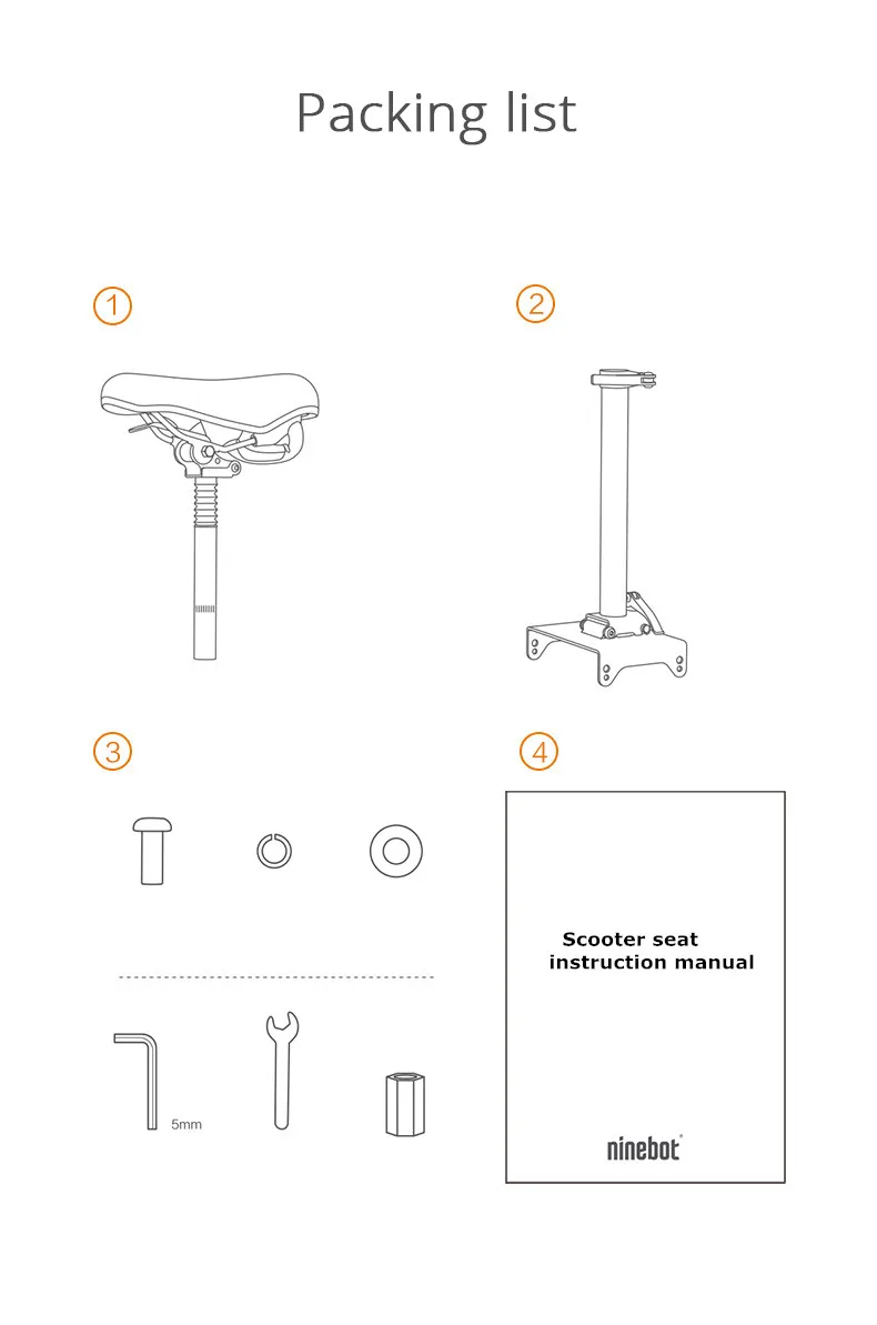 Xiaomi Mijia Ninebot Foldable Seat For M365 Electric Scooter (Black)