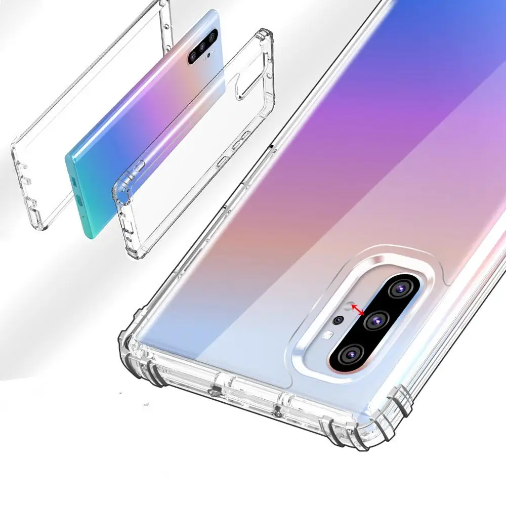 

Clear Shockproof Cover Case For Samsung Note 10 PRO Acrylic PC Case For Samsung Galaxy Note 10 Plus Protective Case