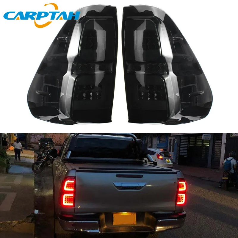 

Car Styling Taillight Tail Lights For Toyota Hilux 2015 2016 2017 - 2019Rear Lamp DRL + Turn Signal + Reverse + Brake LED Lights