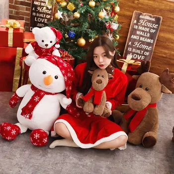 

Christmas Gifts Cute Snowman Elk Christmas Series Plush Toys Decoration Decoration Game Gifts Event Props plush