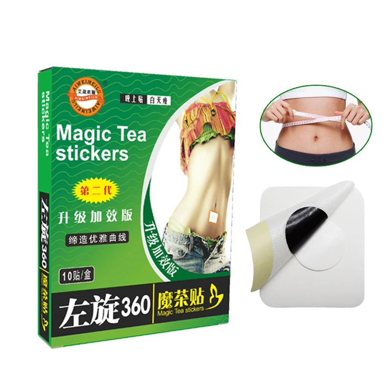 10 шт./пакет сжигание жира патч Magic Чай наклейки Тонкий пупка Придерживайтесь патч для похудения крем антицеллюлитный Похудение здравоохранения