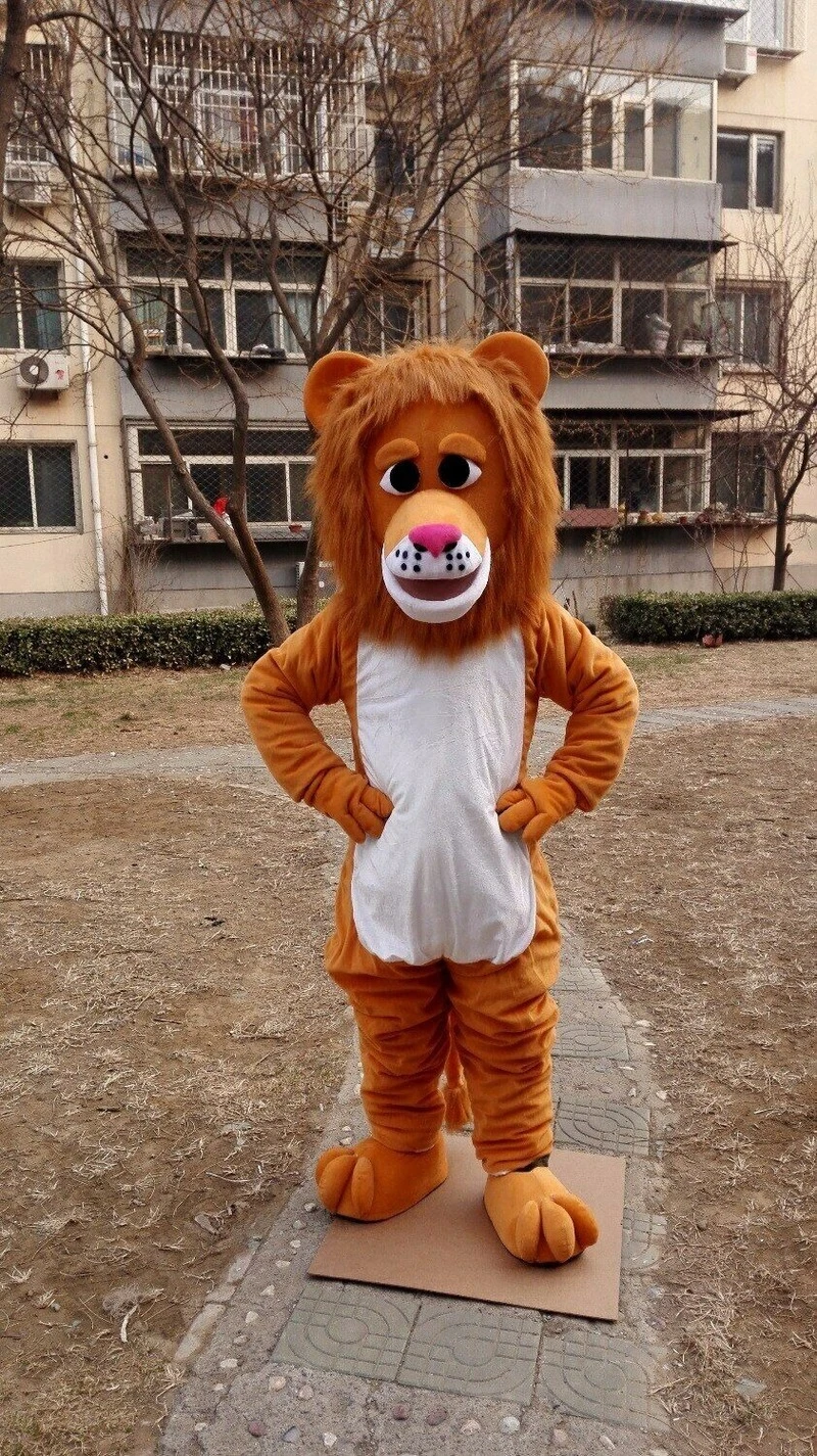 Mascot Fire Lion Costume Cartoon Outfit Character Fancy Cosplay Dress Adult Xmas