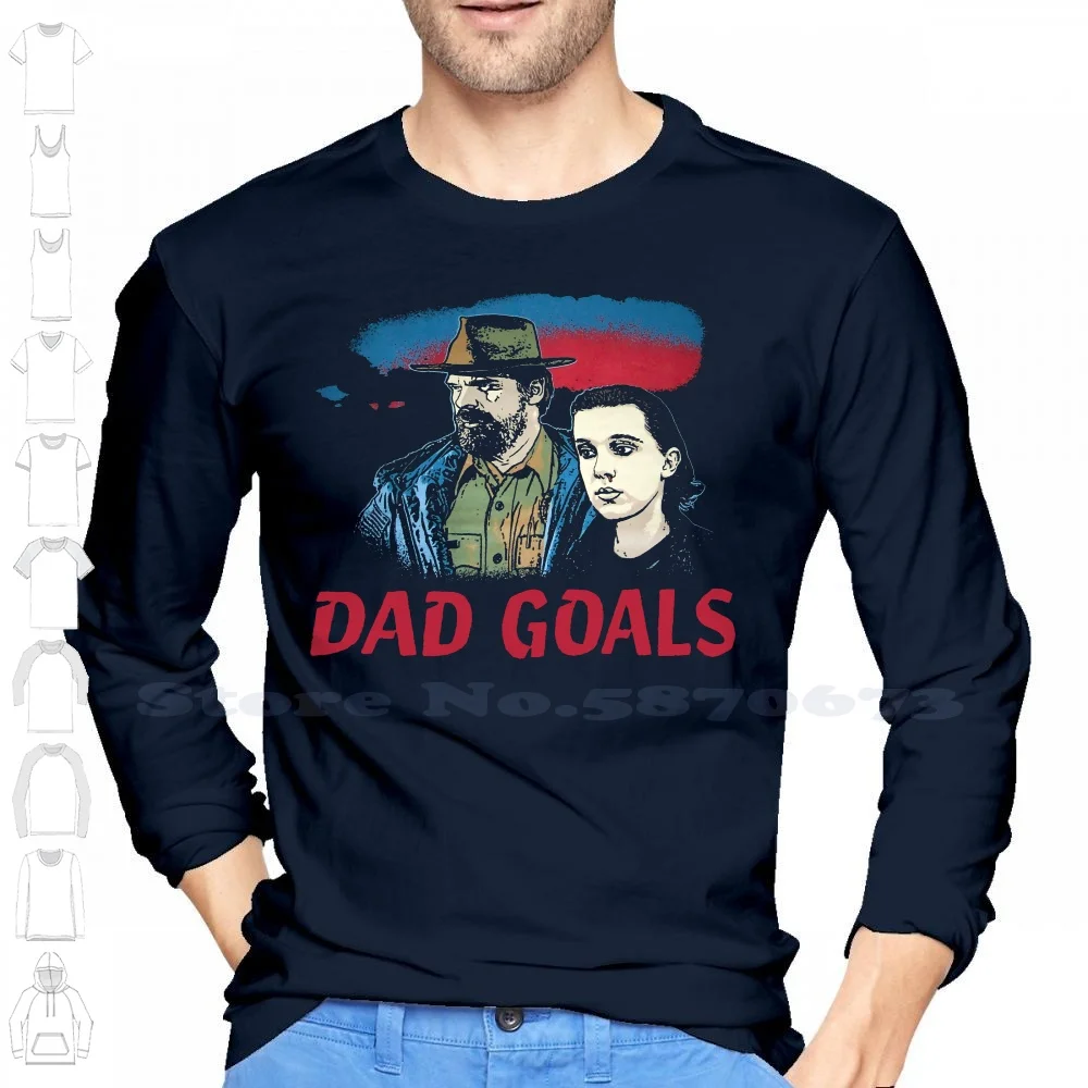 thumbnail image 1 of Stranger Tee Things Dad Goals Chief Hopper Eleven Tv Show Mens T Shirt, 1 of 5