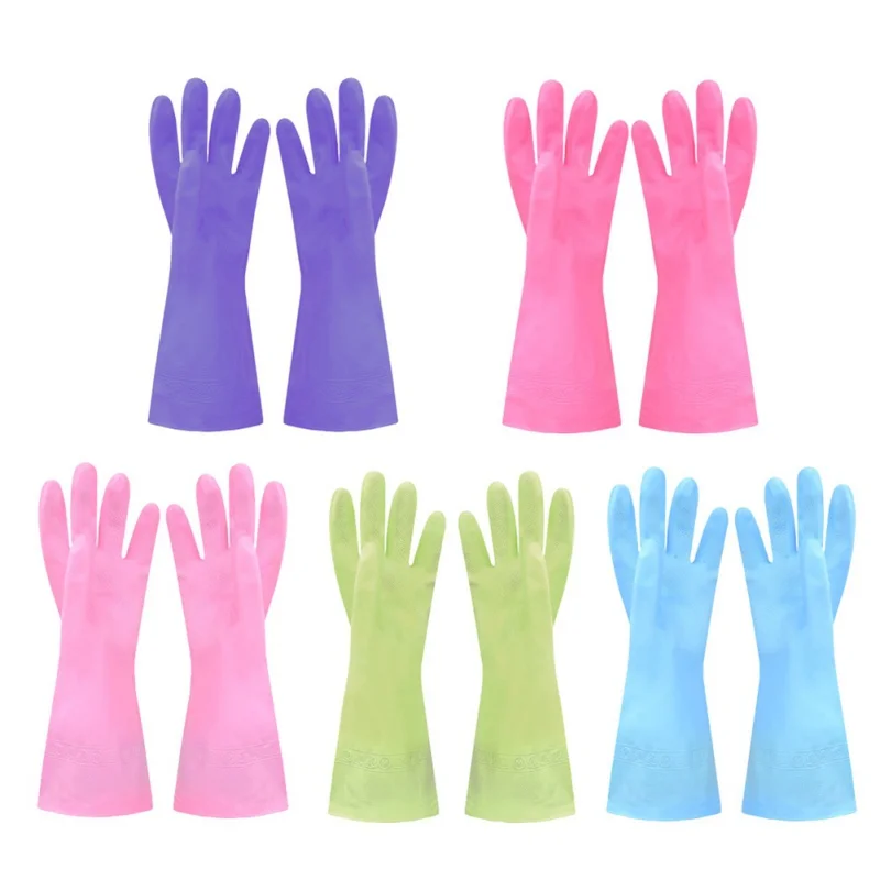 random color L ПВХ работа по дому мытье посуды латексная Бытовая Одежда для белья резиновые кухонные чистящие водонепроницаемые латексные перчатки - Цвет: random color L