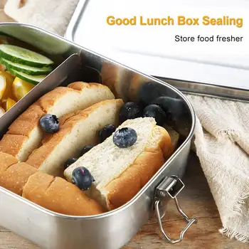 

Elegant Thermal Lunch Box with Lid Travel 800/1200ml Portable Bento Box Picnics Camping Stainless Steel School Office