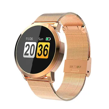 

Q8 Round Color Screen Watch Steel Belt Health Heart Rate Monitoring Call Sms Reminder Smart Bracelet