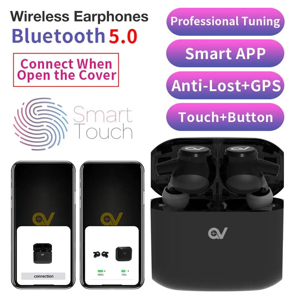 Gps Anit-lost TWS Bluetooth наушники настоящие Беспроводные спортивные наушники водонепроницаемые стерео наушники с микрофоном для звонков с громкой связью