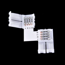LED 4-Pin White 10mm RGB PBC Light Strip Connector Gapless Strip To Strip Solderless Adapter For SMD 3528 2835 Strip White