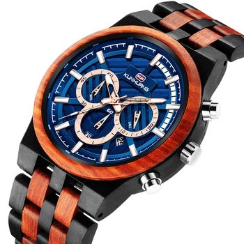 

Wood Quartz Watch Men waterproof Luxury Sport Timepieces Chronograph Military Watch Fashion Business Wristwatch erkek kol saati