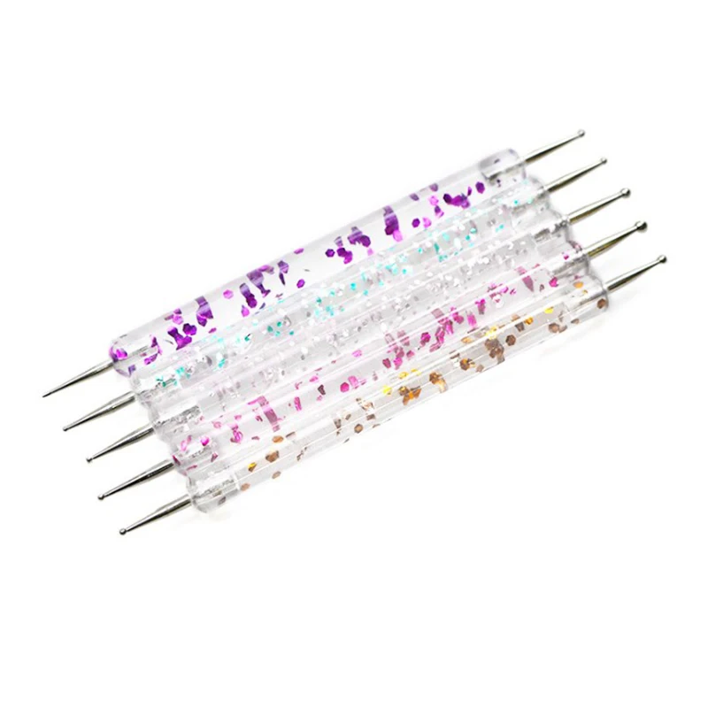 Nail Art Dotting Pens 5pcs Nail Art Dotting Pens 2 Ways Drill Point Tools Dot Marbleizing Painting Drawing Polish