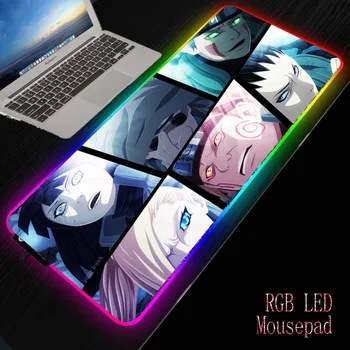 

Japan Anime Naruto Mouse Large RGB LED Light Mousepad Gamer Notebook Computer Mousepad Mats Office Desk Resting Surface Mat Game