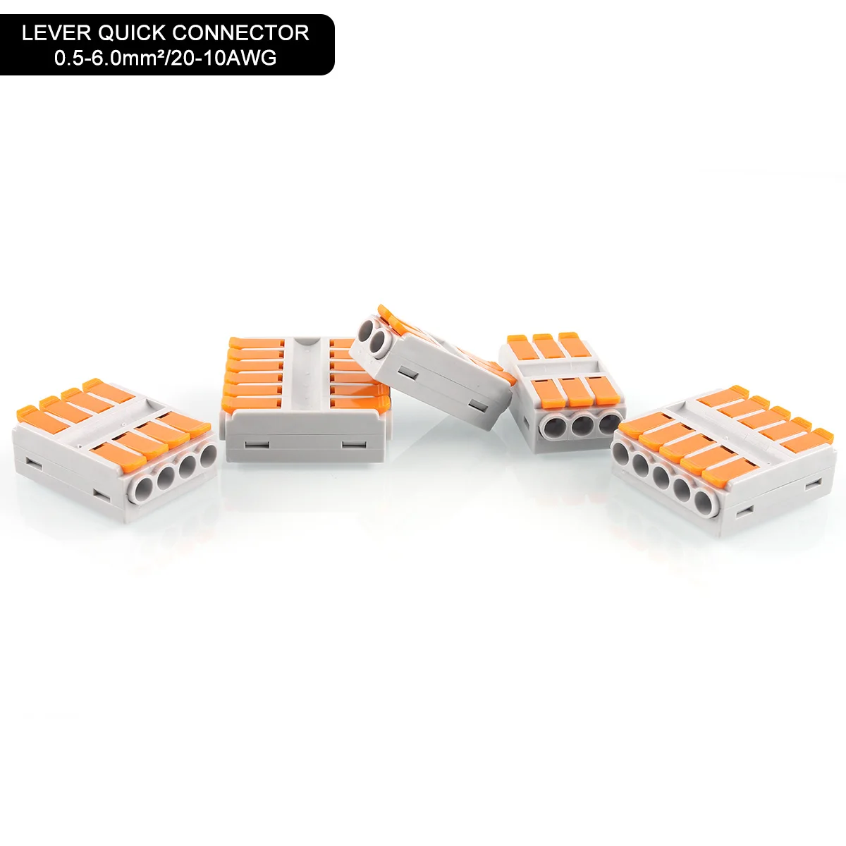 2/3/4/5/6 Pin 6mm2 Quick Wire Connectors PushIn Docking Compact