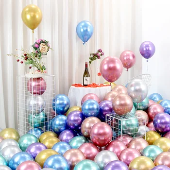 

10Pcs 12inch Metal Chrome Latex Balloons Wedding Birthday Party Metallic Air Balls Globos Baby Shower Decoration Balloons