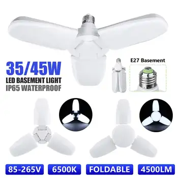 

E27 LED Light Three Leaf 35W 45W lamp folding 6500K Super Bright White Warm White Energy Saving LED lamp Light 85-265V