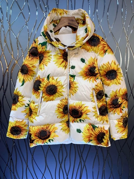 Winter and Autumn New Female Neck Cap Decoration Pure Color 100-Set Long-sleeved Down Jacket Short Coat 1004