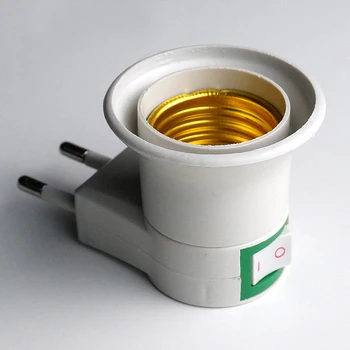 

Lamp Bulb Socket Adapter Converter Power 220v to E27 Bulbs Socket Adapter Halogen LED CFL Light with On OFF Switch/EU plug