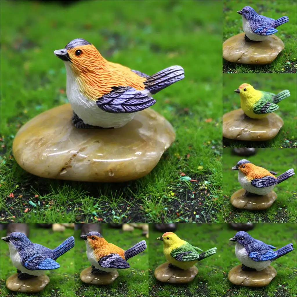 Parrot Bird Nest Figurine Animal Model Home Decor Miniature Resin Fairy Garden Bonsai Decoration Accessories 1 Piece parrot figurine decoration miniature figurines resin ornaments resin crafts resin crafts accessories miniature ornament