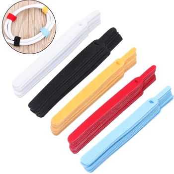 

20Pcs Reusable Cable Organizer Earphone Mouse Wire Winder Magic Nylon Stickers Cable Ties Gadget Adhesive Strap Fastener Tape