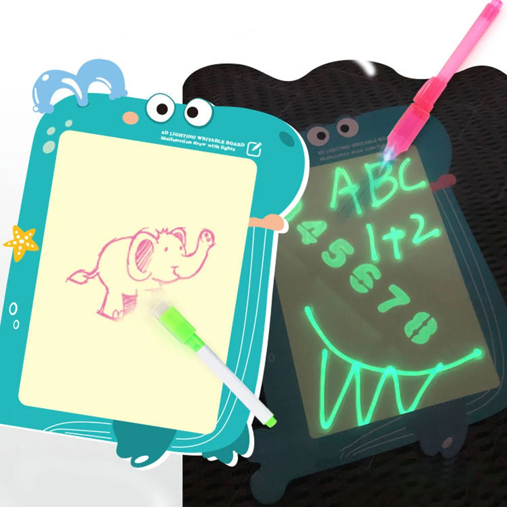 

Luminous 3d Drawing Board With Light-Fun Fluorescent Developing Toy Graffiti Doodle Drawing Board for Kids Gift Toy